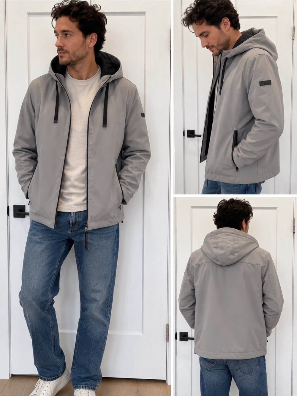 🩶 DKNY Sporty Chic Jacket Gray Black Medium